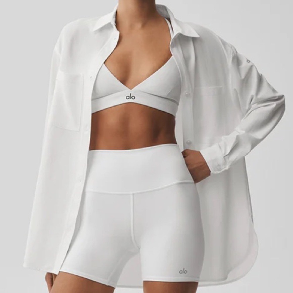 Alo Yoga Dreamscape Button Down Long Sleeve White S